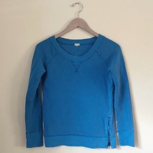 J. Crew Blue Cotton Sweatshirt with Zip Design XS